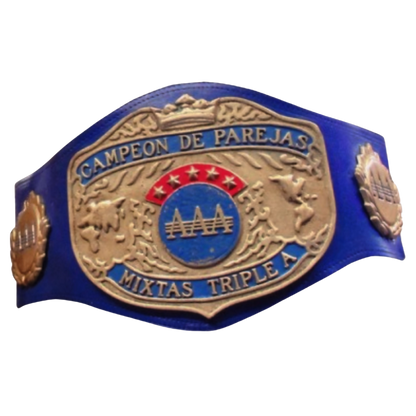 World Mixed Couples Championship Replica AAA Wrestling Title Belt