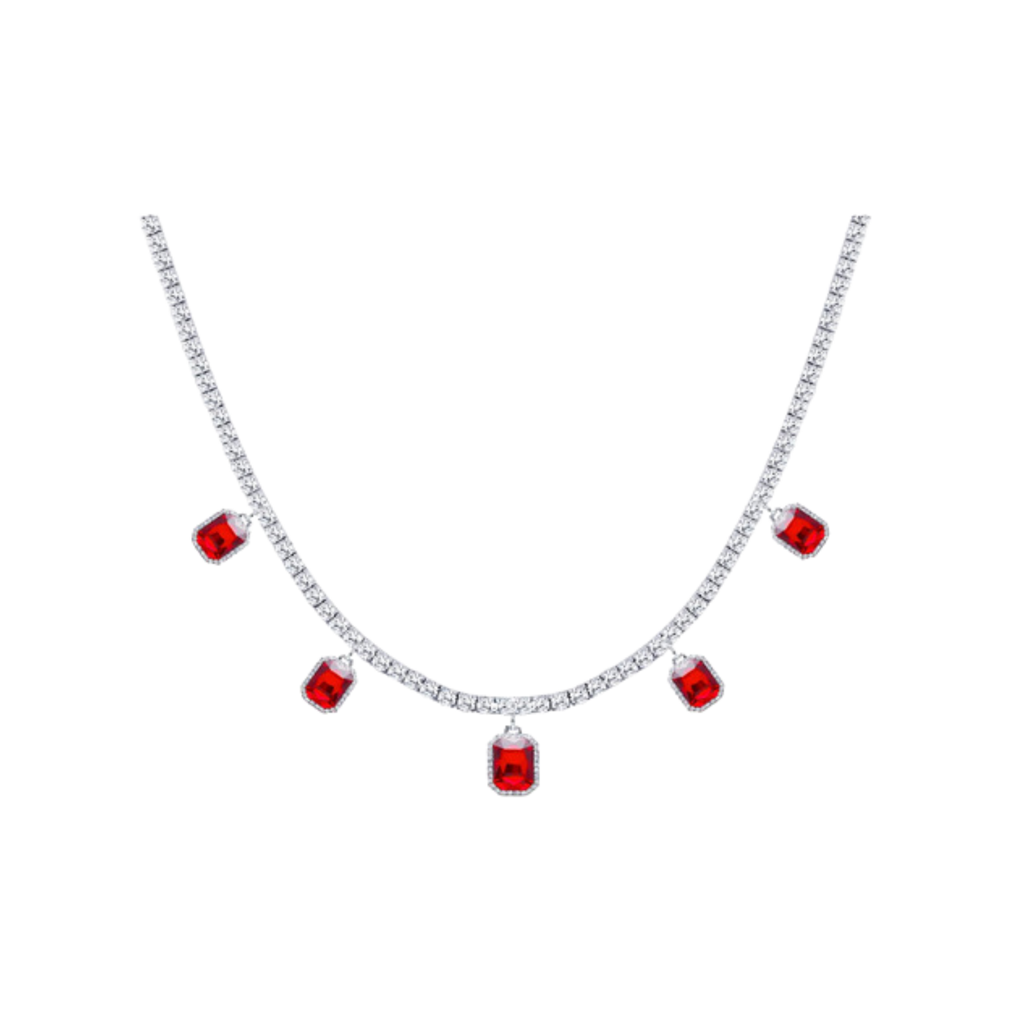 Necklace CT Zirconia w/ Ruby in RED "Custom Xavi"